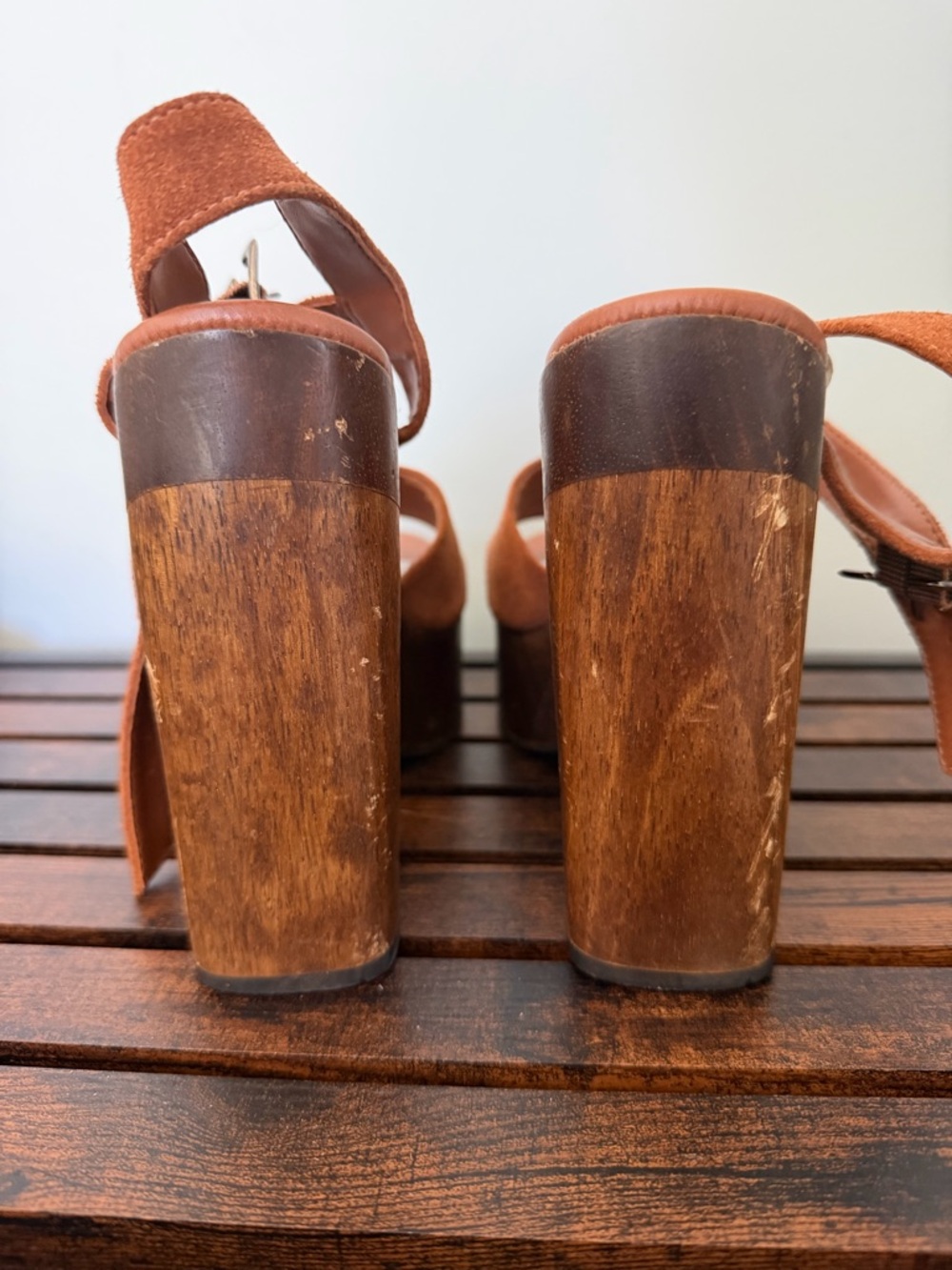 Lulu's Rust Suede Platform Heels - Picture 3 of 4